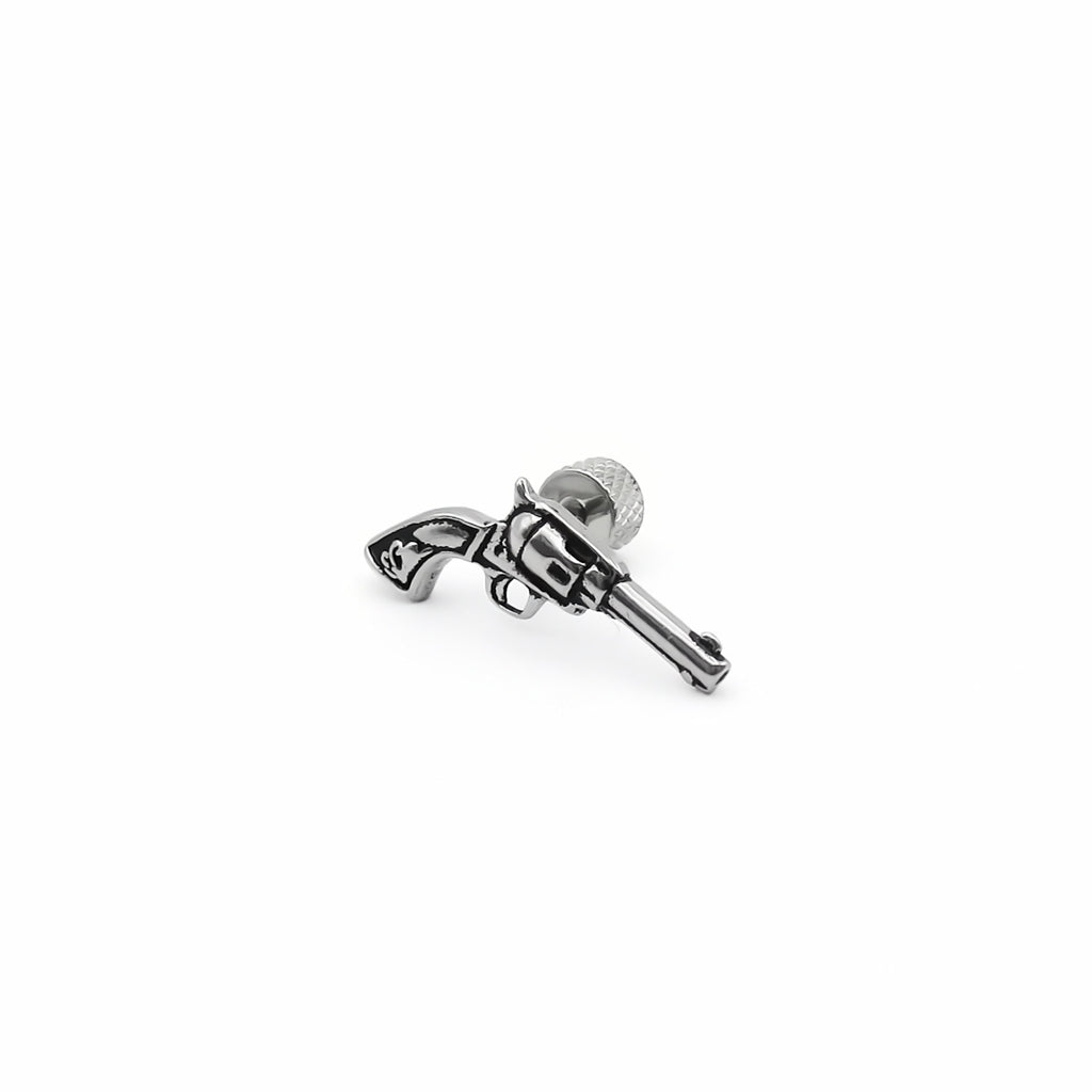 Stainless Steel Gun Revolver Fake Plug Earring