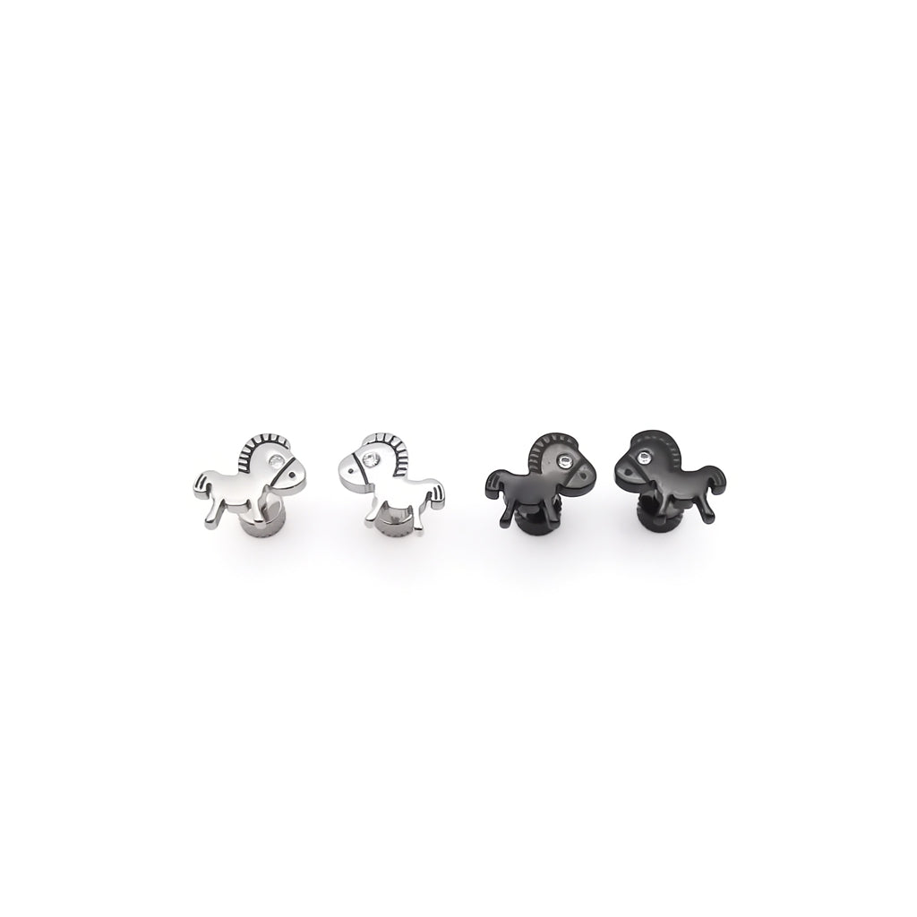 Stainless Steel Horse Fake Plug Earring
