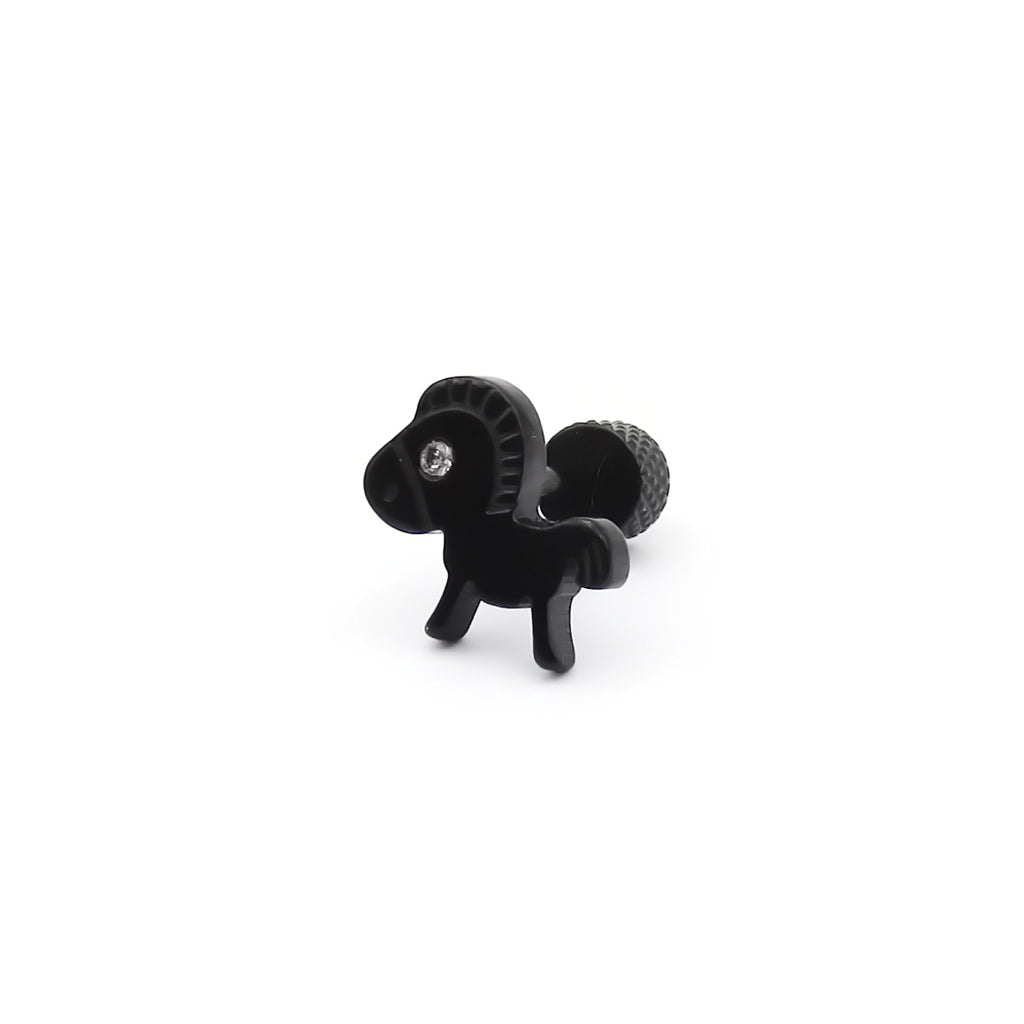 Stainless Steel Horse Fake Plug Earring