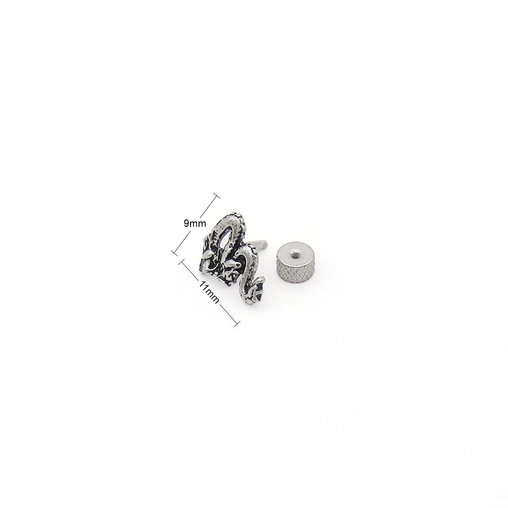 Stainless Steel Dragon Fake Plug Earring-Fake Plugs-3-Glitters