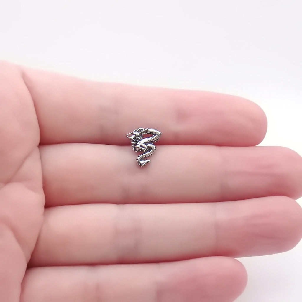 Stainless Steel Dragon Fake Plug Earring-Fake Plugs-4-Glitters