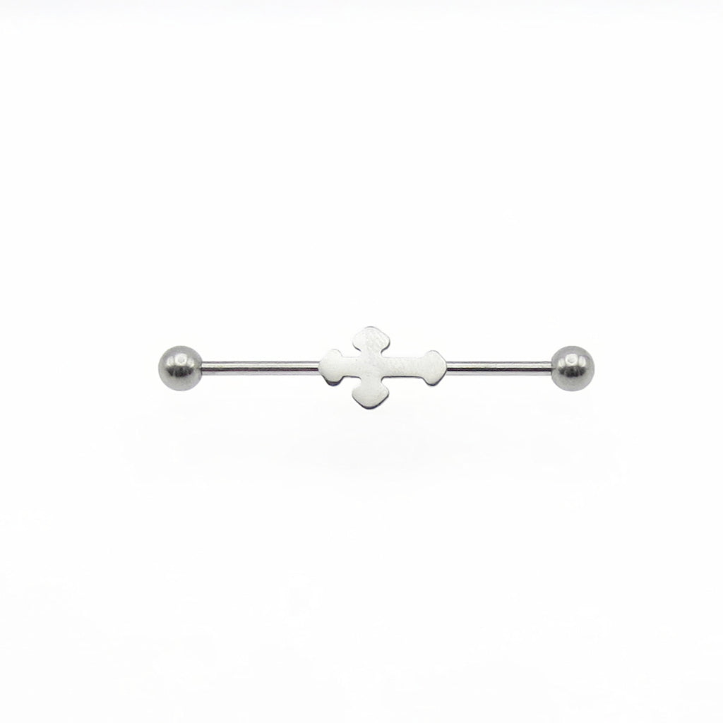 316L Surgical Steel Cross Industrial Barbell