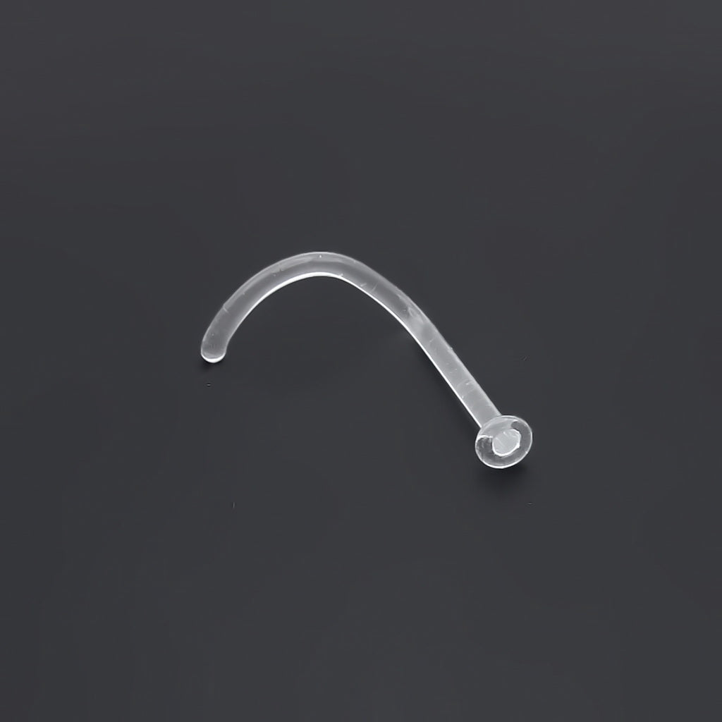 Glass Clear Nose Piercing Retainer-Nose Studs-5-Glitters