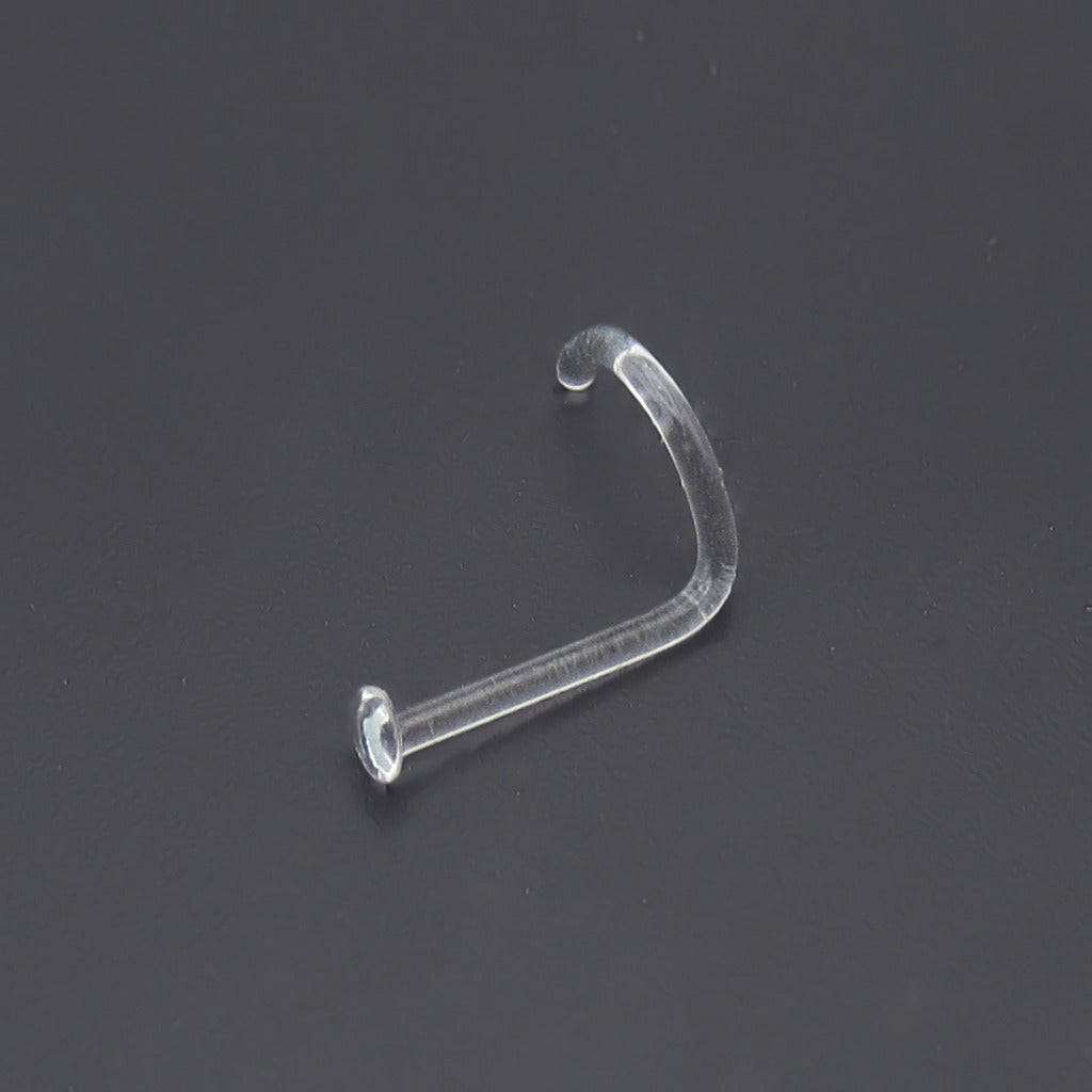 Glass Clear Nose Piercing Retainer-Nose Studs-3-Glitters