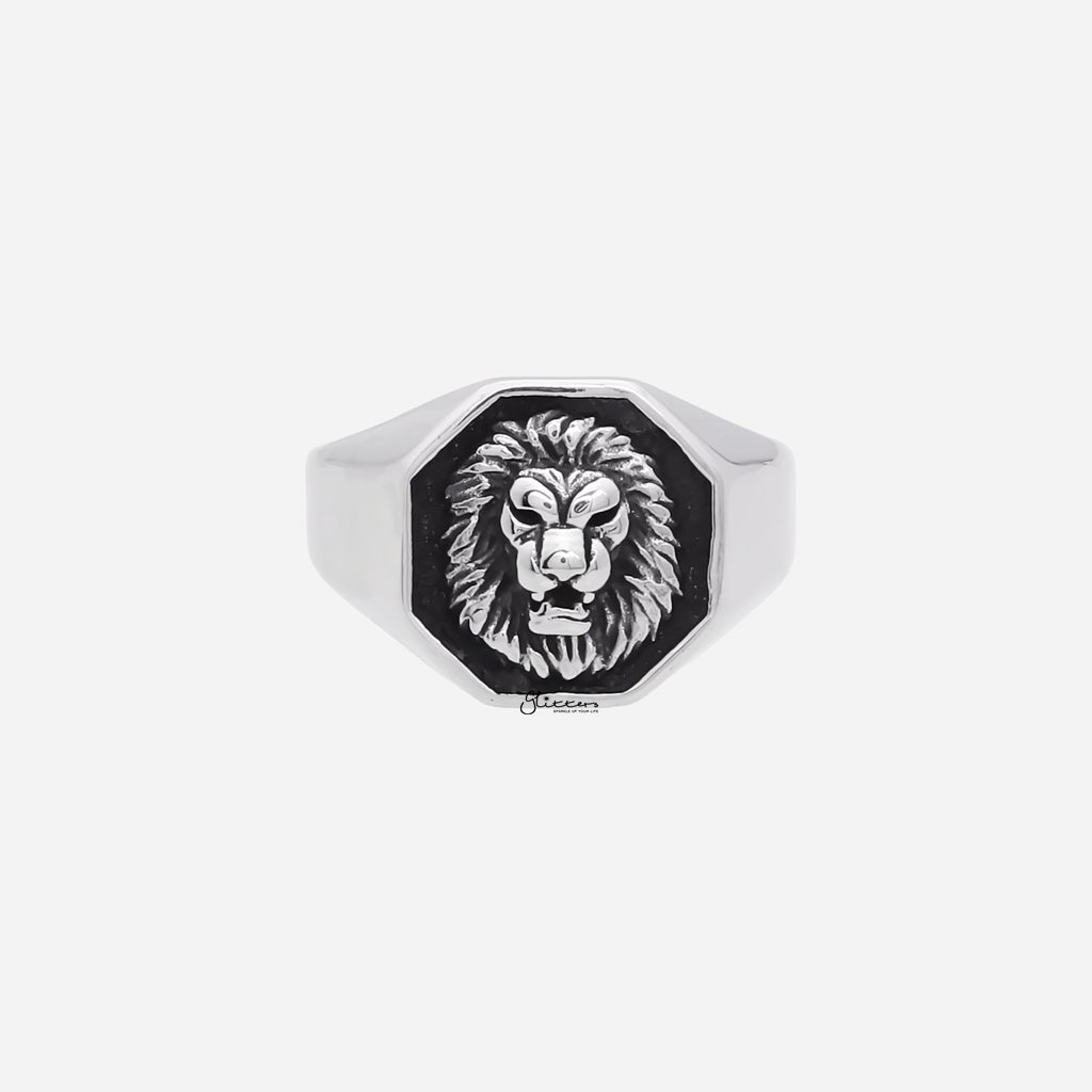 Stainless Steel Lion Ring - Silver-Stainless Steel Rings-1-Glitters