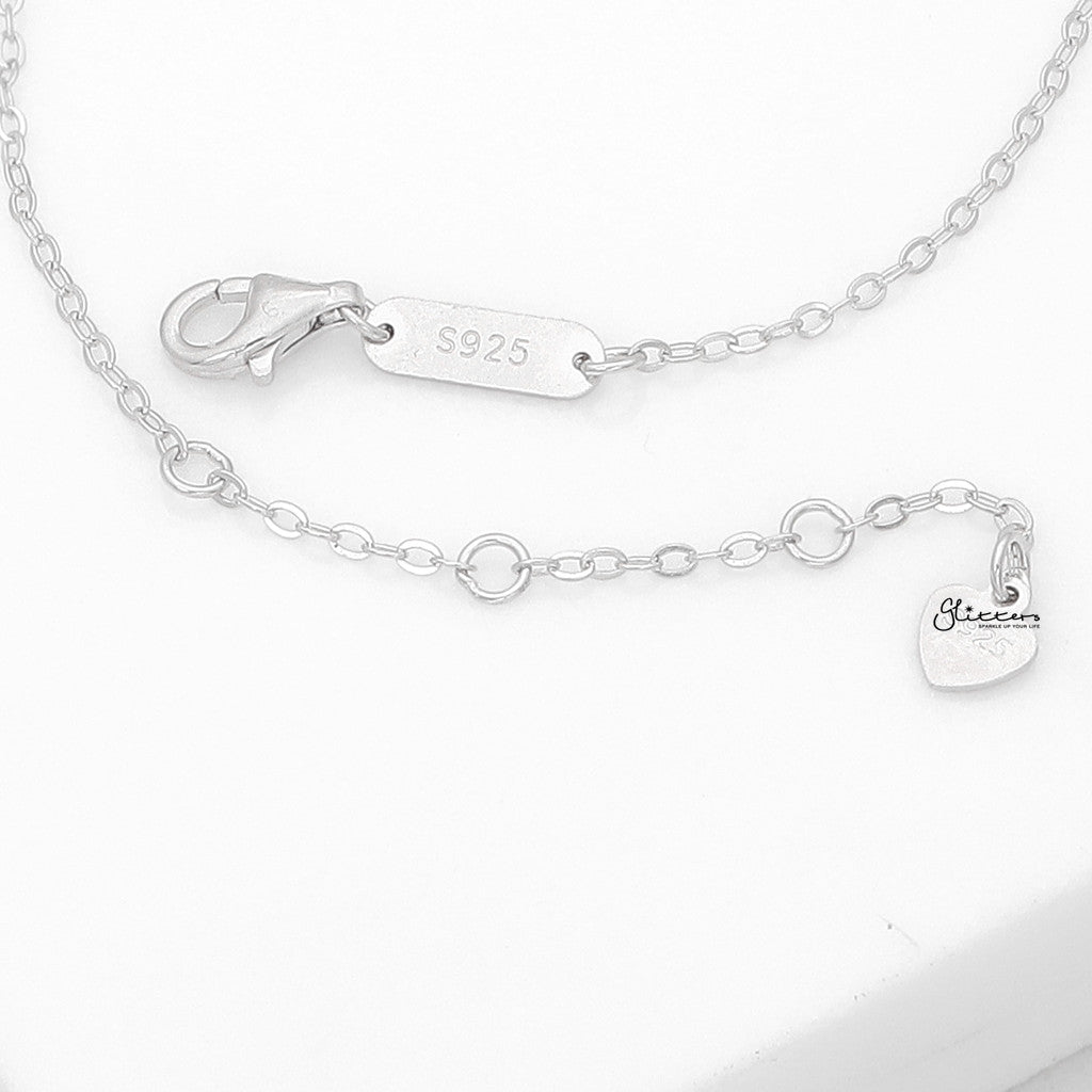 Sterling Silver Infinity with C.Z Heart Bracelet-Sterling Silver Bracelets-3-Glitters