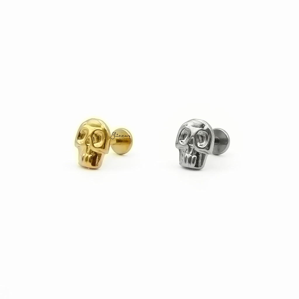 Skull Titanium Flat Back Stud Earring