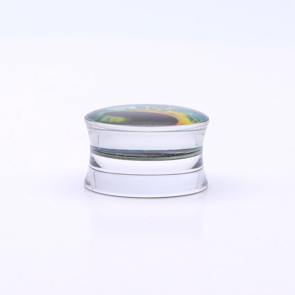 Snake Eye Inlaid Acrylic Saddle Plugs-Tunnels-5-Glitters