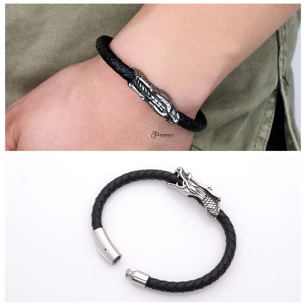 Dragon Braided Leather Bracelet