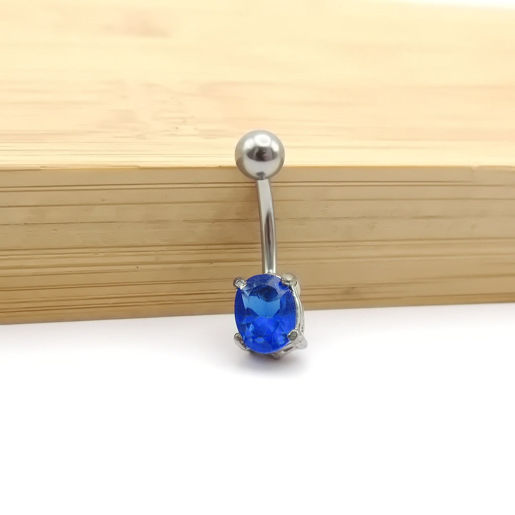 Oval CZ Belly Button Rings-Belly Rings-4-Glitters