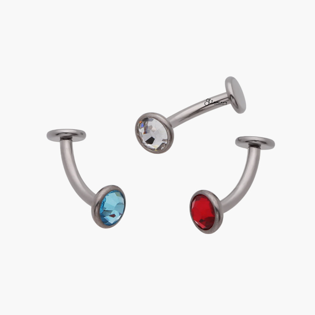 Titanium Floating Belly Navel Ring - Aqua-Belly Rings-6-Glitters