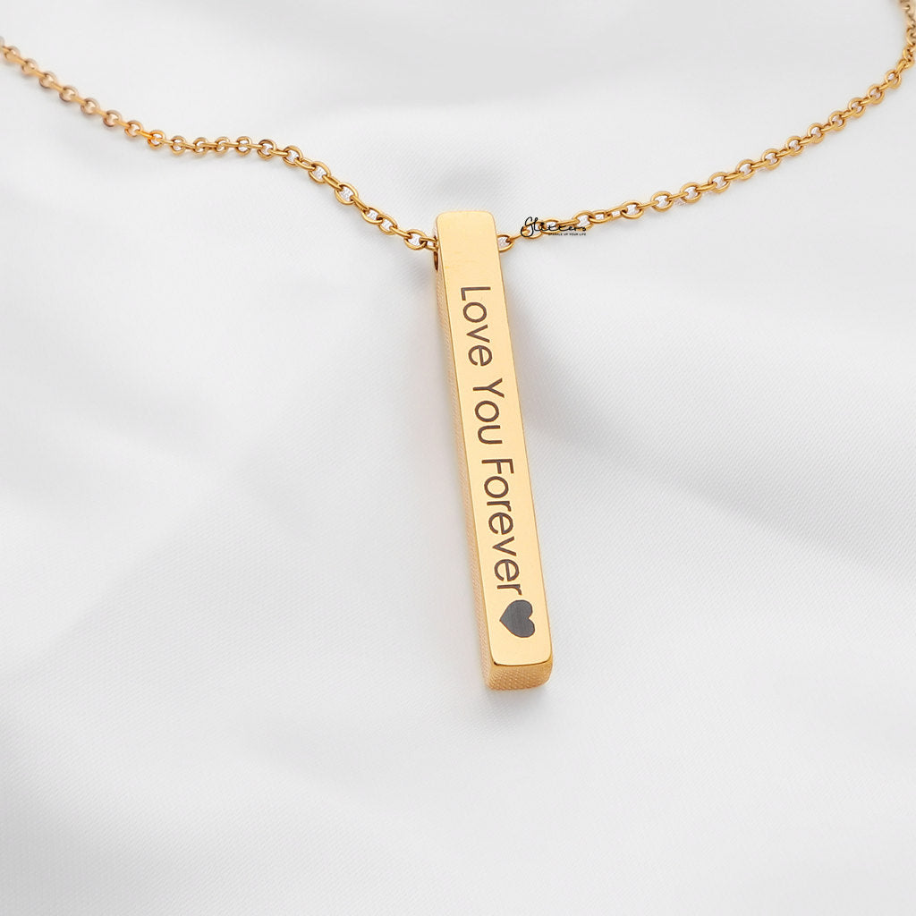 Personalised 3D Bar Necklace-Personalised Jewellery-4-Glitters