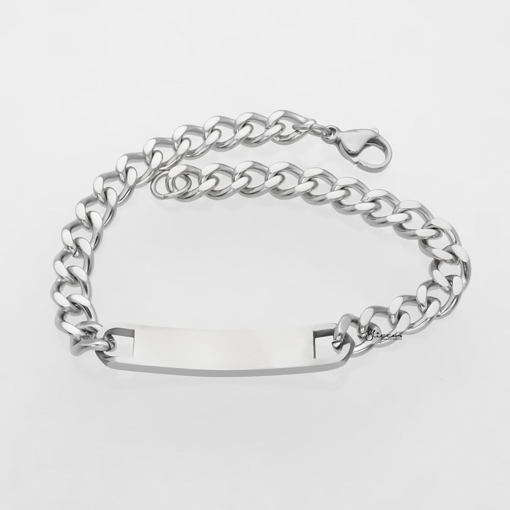 Stainless Steel ID Bracelet 7mm Width-Stainless Steel Bracelets-7-Glitters