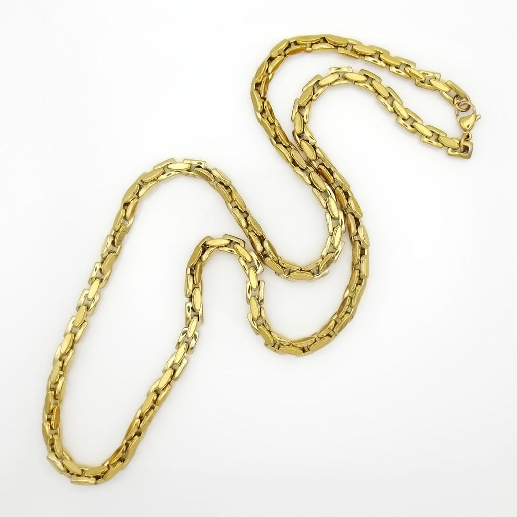 Stainless Steel Box Link Chain Necklace - Gold-Stainless Steel Chains-1-Glitters