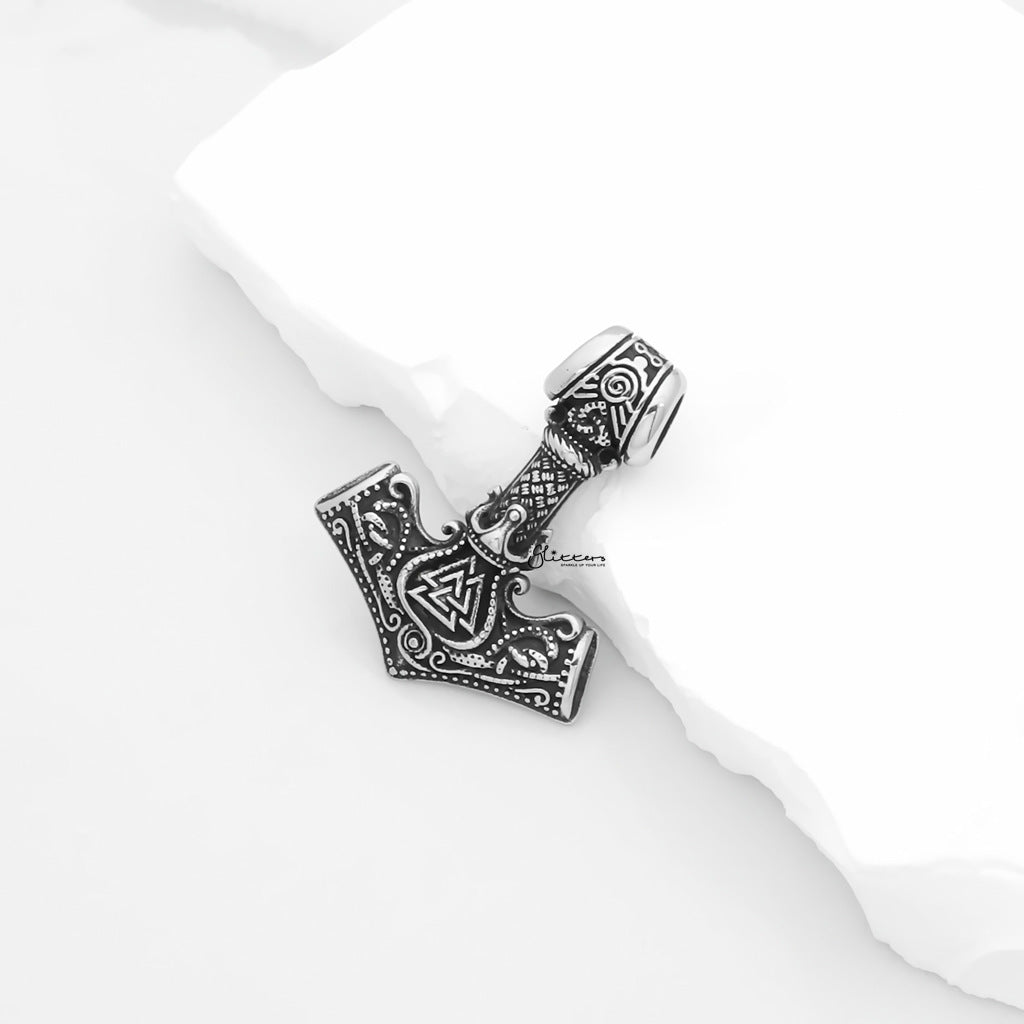 Stainless Steel Thor's Hammer Pendant-Pendants-3-Glitters