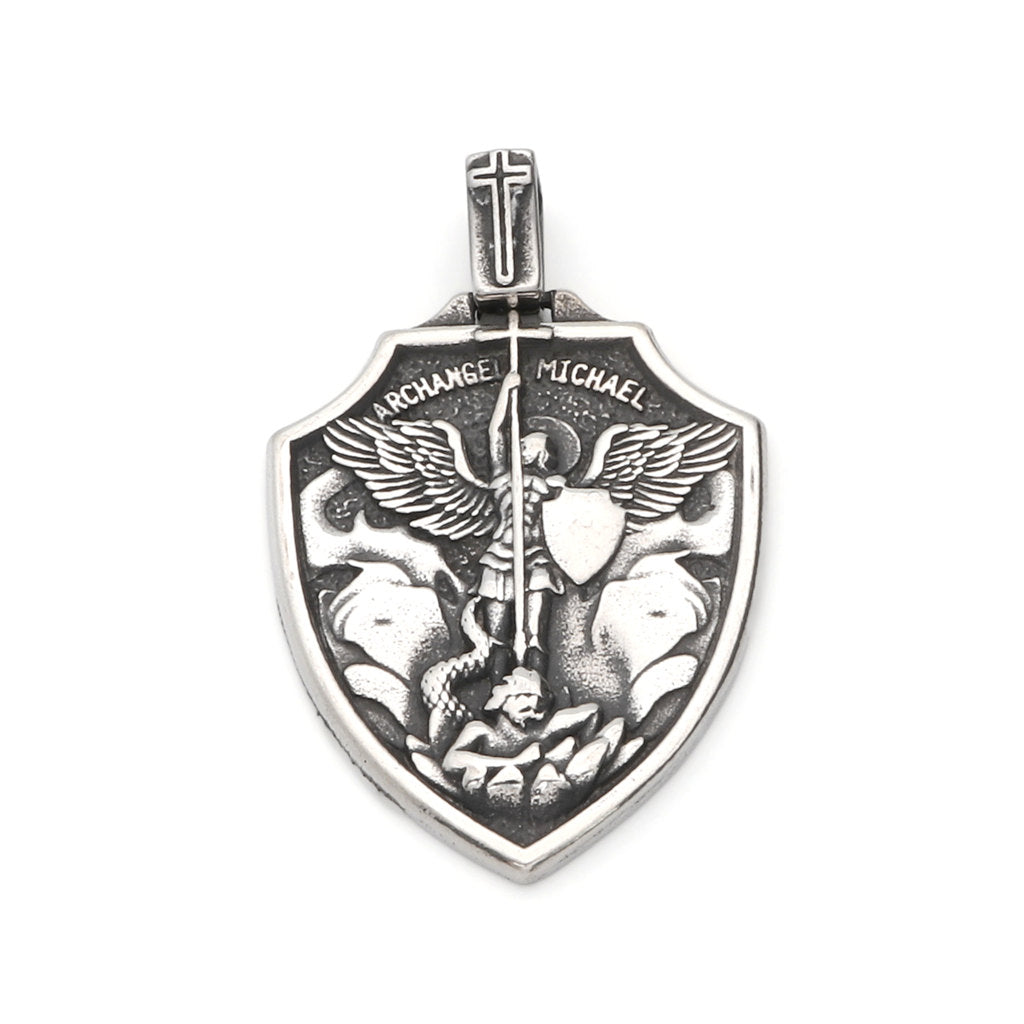 Stainless Steel St. Michael The Archangel Pendant-Pendants-1-Glitters