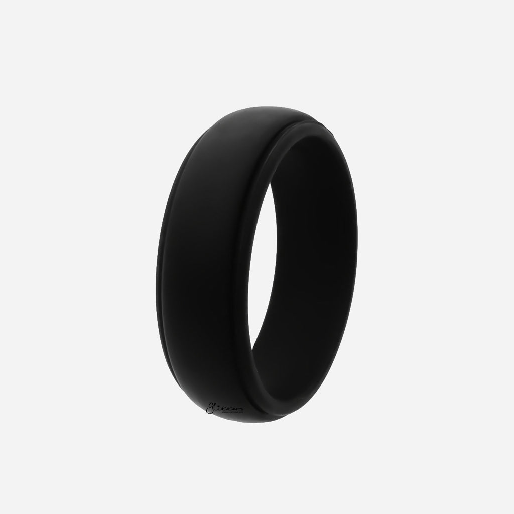 Silicone Step Edge Ring - Black-Rings-1-Glitters