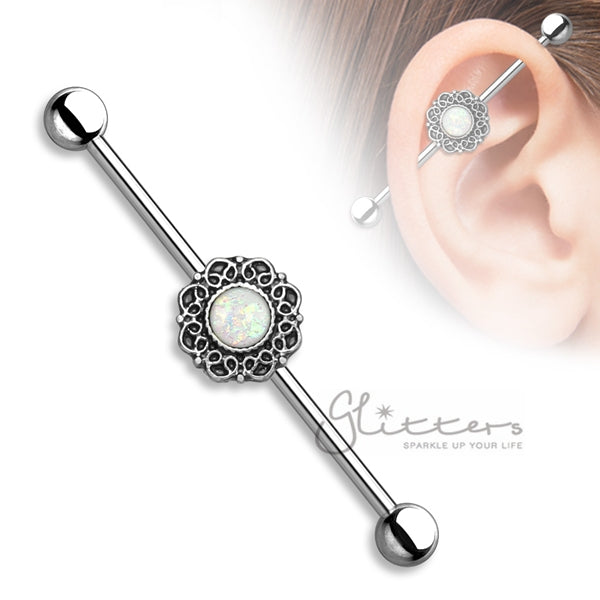 14GA 316L Surgical Steel Turquoise Industrial Barbells-Body Piercing Jewellery, Industrial Barbell-949-Glitters