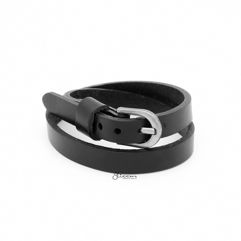 Double layer Leather Strap Adjustable Belt Buckle Bracelet-Bracelets, Jewellery, leather bracelet, Men's Bracelet, Men's Jewellery, Women's Bracelet, Women's Jewellery-BCL0198-1_1_f9994e9a-899d-4a37-92b2-f53b04e1cbc8-Glitters