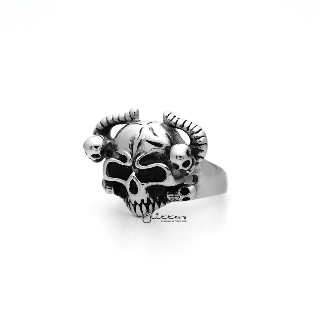 Men's Antiqued Stainless Steel Skull Casting Rings-Jewellery, Men's Jewellery, Men's Rings, Rings, Stainless Steel, Stainless Steel Rings-SR0038_1000-02-Glitters