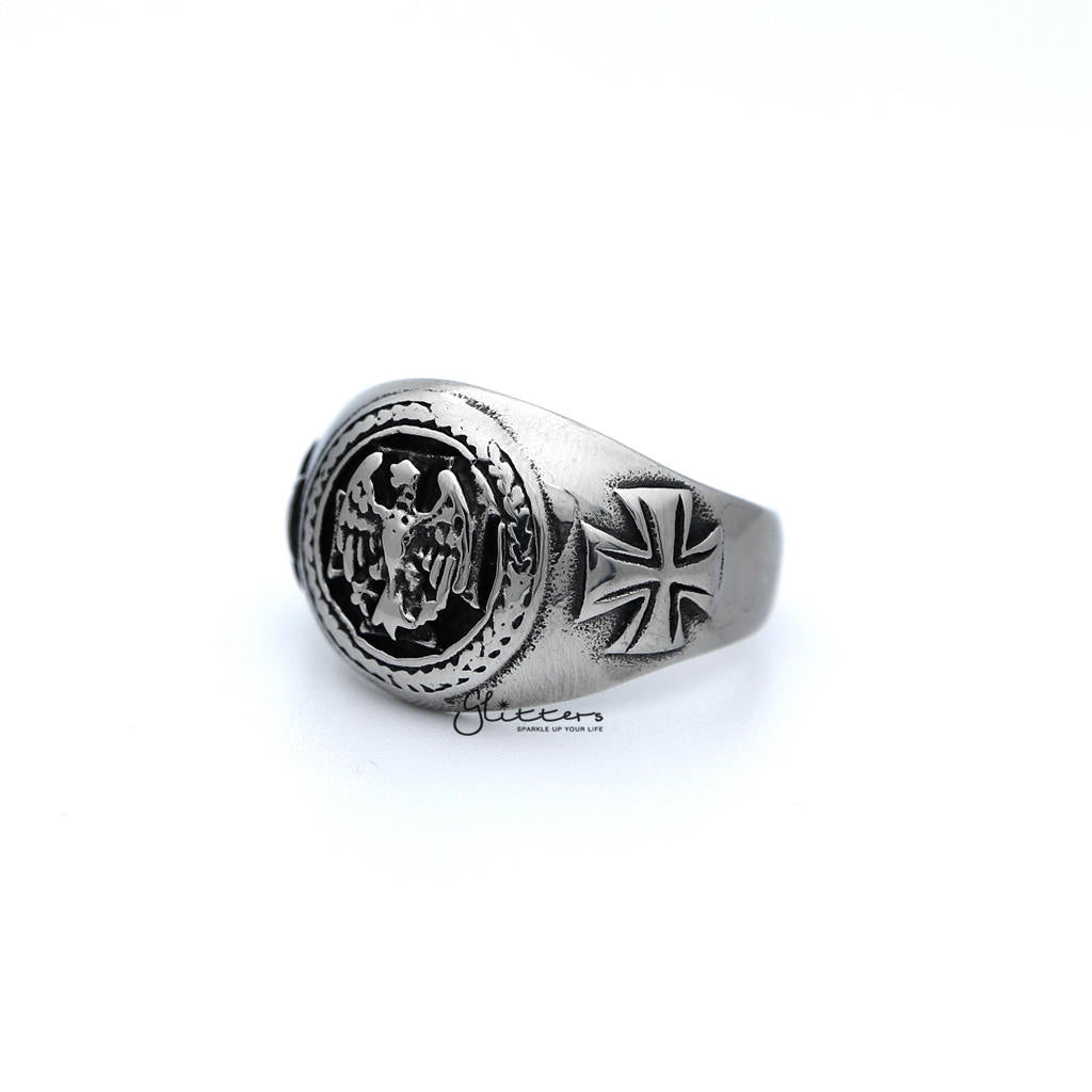 Men's Antiqued Stainless Steel Eagle Casting Rings-Jewellery, Men's Jewellery, Men's Rings, Rings, Stainless Steel, Stainless Steel Rings-SR0132_1000-03-Glitters