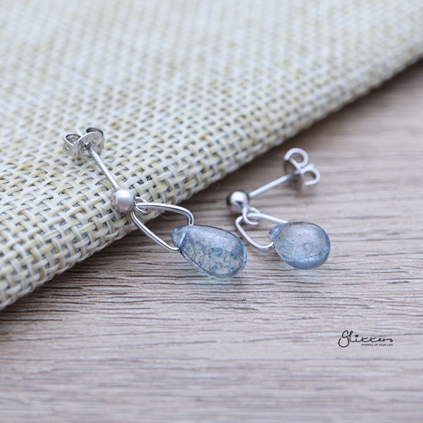 925 Sterling Silver Blue Water Drop Dangle Earrings-Dangle Earring, earrings, Jewellery, Women's Earrings, Women's Jewellery-SSE0343-01_600-Glitters