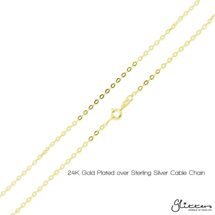 Personalized 24K Gold Plated Sterling Silver Name Necklace-Script 5-Gold name necklace, name necklace, Personalized, Silver name necklace-flat_Cable_Chain_gold_01_aba6da3c-c44c-4176-84af-05c5b9a19710-Glitters