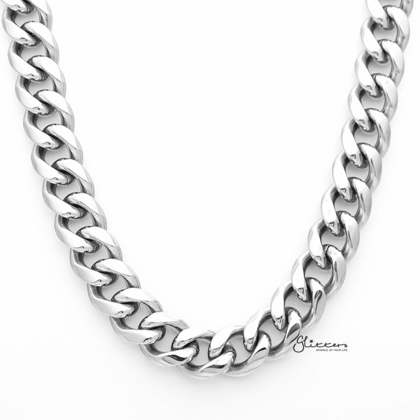 Stainless Steel Miami Cuban Curb Chain Men's Necklaces - 12mm width | 61cm length-Chain Necklaces, Jewellery, Men's Chain, Men's Jewellery, Men's Necklace, Miami Cuban Curb Chain, Necklaces, Stainless Steel, Stainless Steel Chain-sc0063-01-Glitters