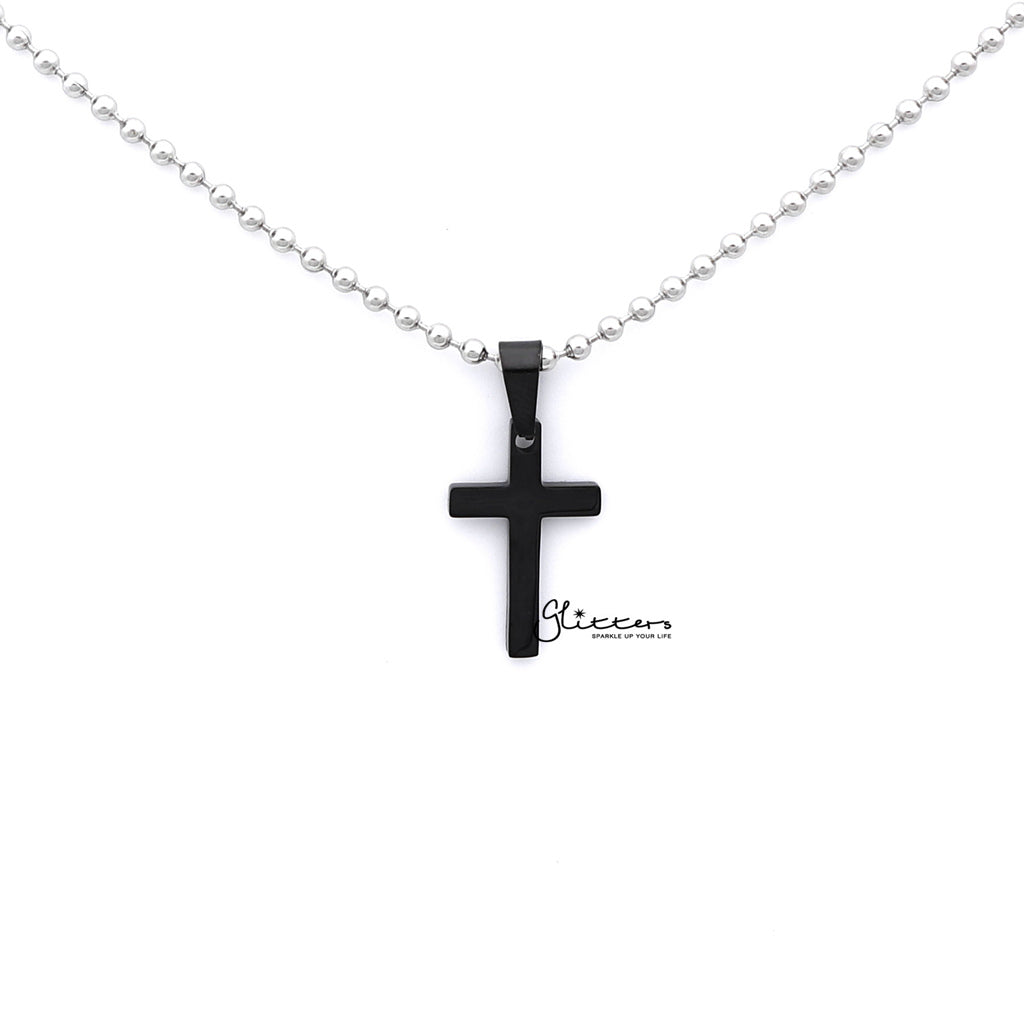 Stainless Steel Plain Small Cross Pendant - Silver | Gold | Black-Jewellery, Men's Jewellery, Men's Necklace, necklace, Necklaces, Pendants, Stainless Steel, Stainless Steel Pendant, Women's Jewellery, Women's Necklace-sp0262_1000-05-Glitters