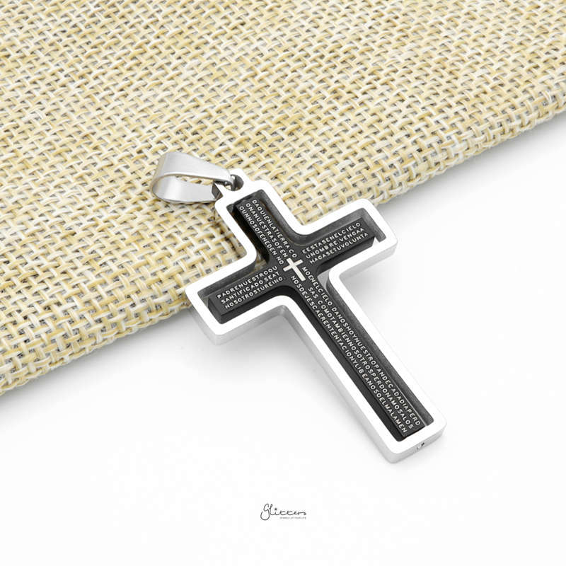 Stainless Steel Rotatable Cross Pendant - Black-Jewellery, Men's Jewellery, Men's Necklace, Necklaces, Pendants, Stainless Steel, Stainless Steel Pendant, Women's Jewellery, Women's Necklace-sp0290-k1_800-Glitters