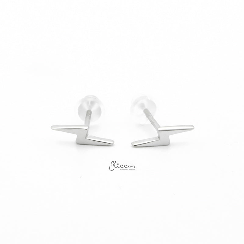 Sterling Silver Lightning Bolt Stud Earrings - Silver-earrings, Jewellery, Stud Earrings, Women's Earrings, Women's Jewellery-sse0424-s1_800-Glitters